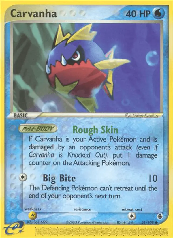 Carta Carvanha 51/109 de Ruby & Sapphire