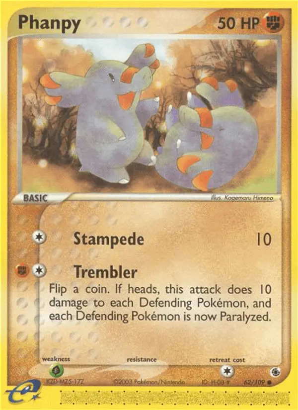 Carta Phanpy 62/109 de Ruby & Sapphire