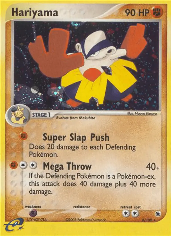 Carta Hariyama 8/109 de Ruby & Sapphire