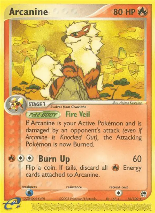 Carta Arcanine 15/100 de Sandstorm