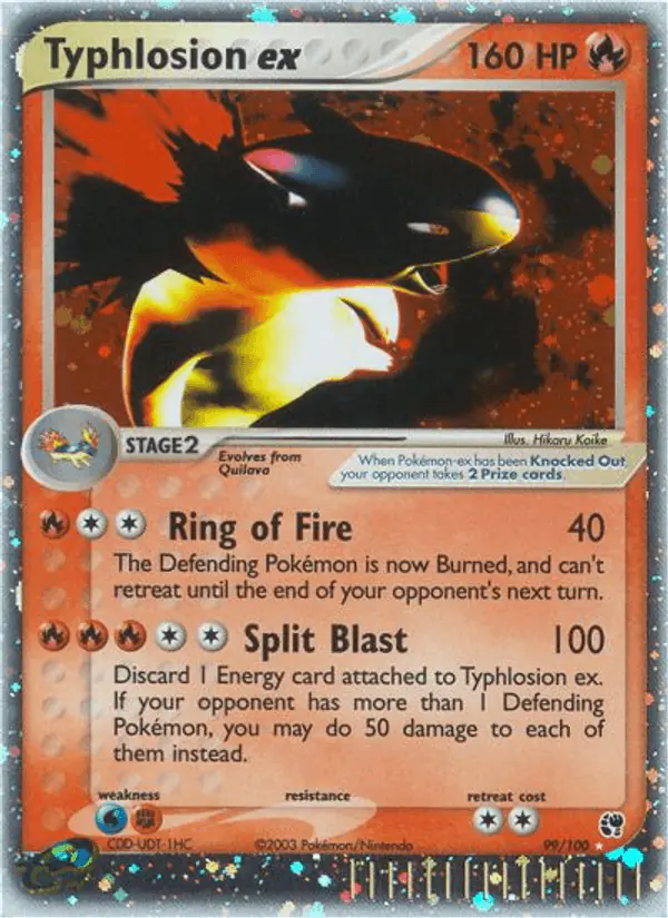 Carta Typhlosion ex 99/100 de Sandstorm