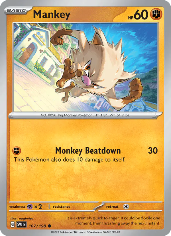 Carta Mankey 107/198 de Scarlet & Violet
