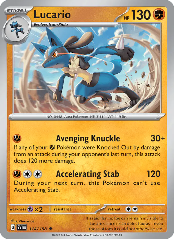Carta Lucario 114/198 de Scarlet & Violet