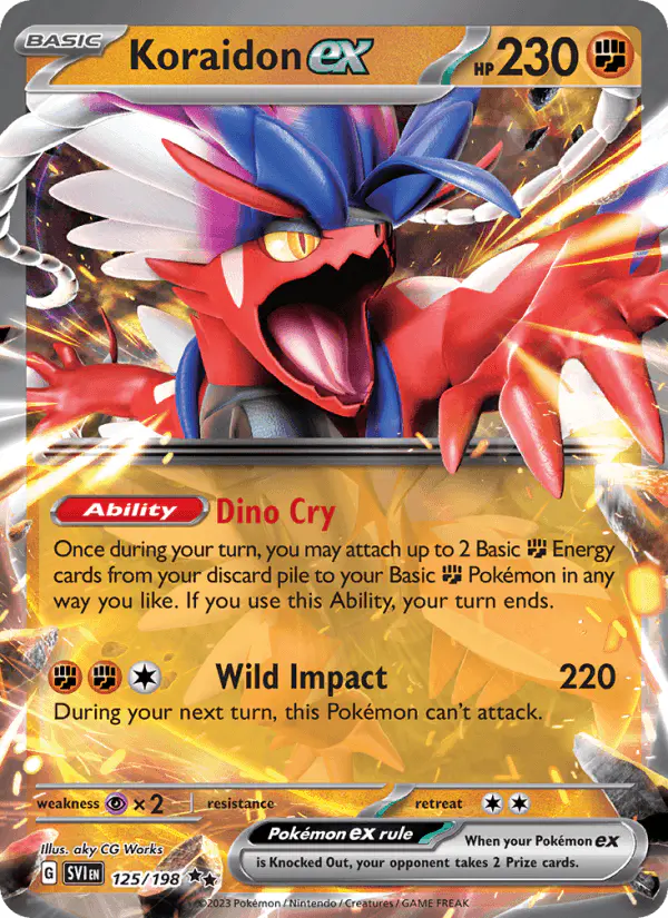 Carta Koraidon ex 125/198 de Scarlet & Violet