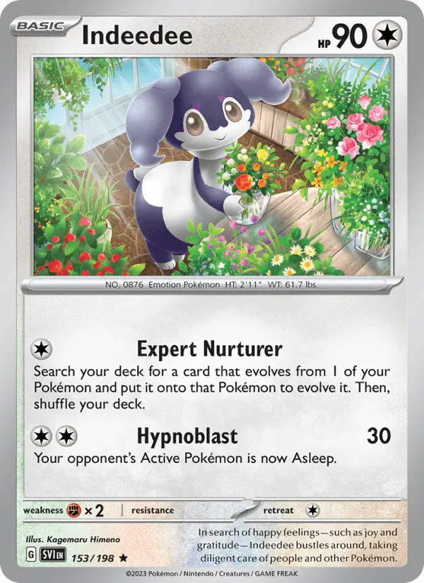 Carta Indeedee 153/198 de Scarlet & Violet