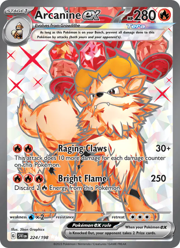 Carta Arcanine ex 224/198 de Scarlet & Violet