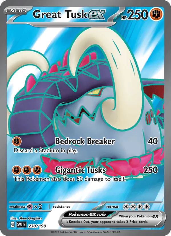 Carta Great Tusk ex 230/198 de Scarlet & Violet
