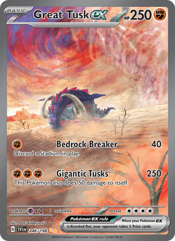 Carta Great Tusk ex 246/198 de Scarlet & Violet