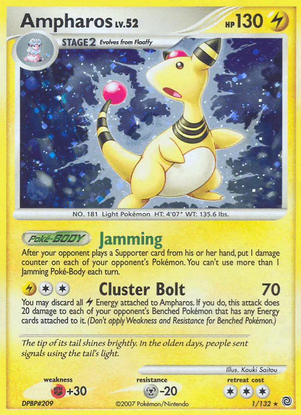 Carta Ampharos 1/132 de Secret Wonders
