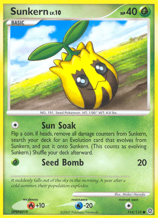 Carta Sunkern 114/132 de Secret Wonders