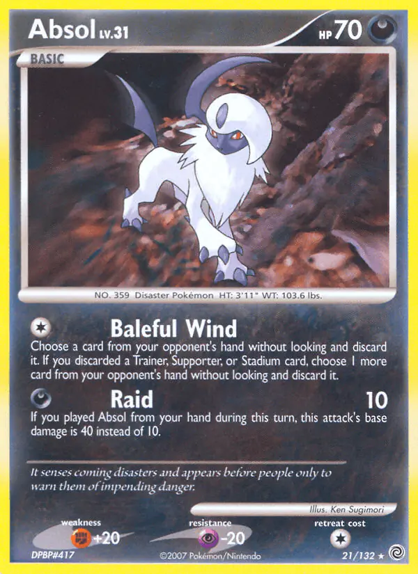 Carta Absol 21/132 de Secret Wonders