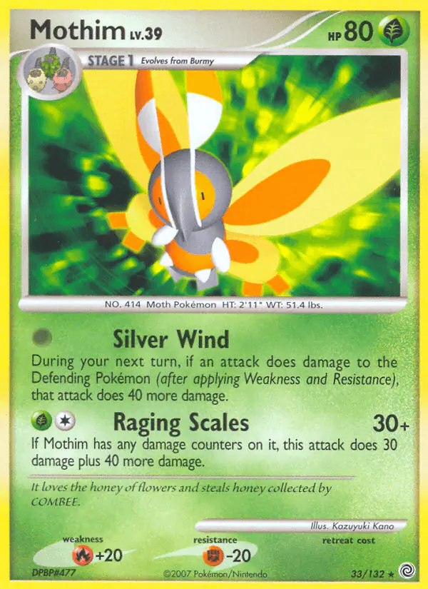 Carta Mothim 33/132 de Secret Wonders