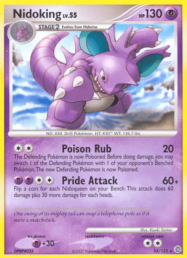 Carta Nidoking 34/132 de Secret Wonders