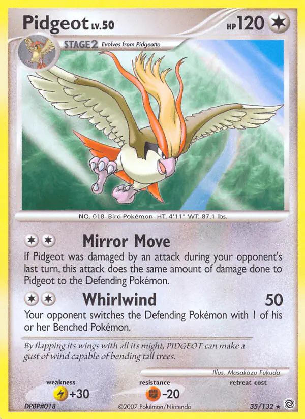 Carta Pidgeot 35/132 de Secret Wonders