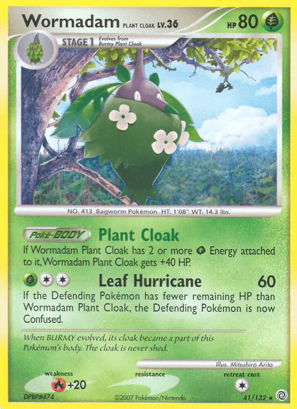 Carta Wormadam Plant Cloak 41/132 de Secret Wonders