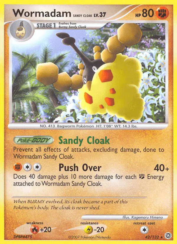 Carta Wormadam Sandy Cloak 42/132 de Secret Wonders