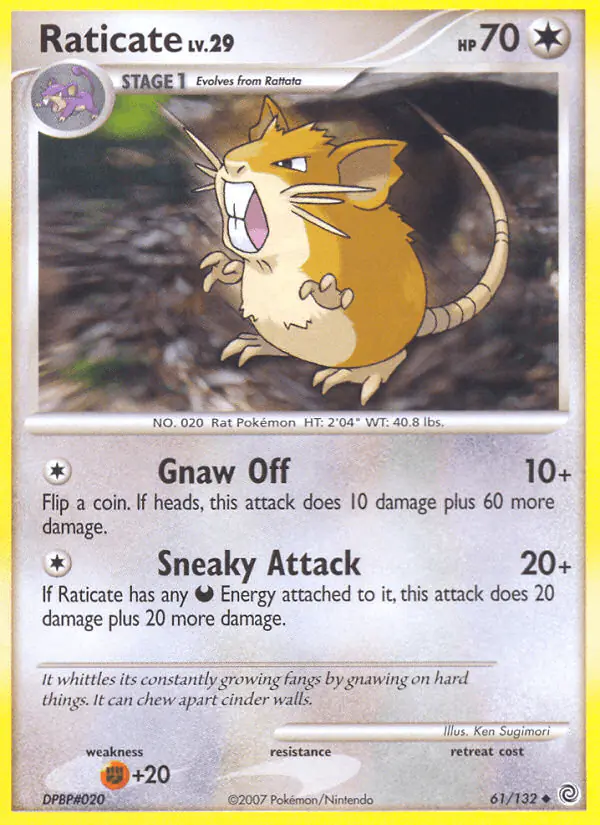 Carta Raticate 61/132 de Secret Wonders