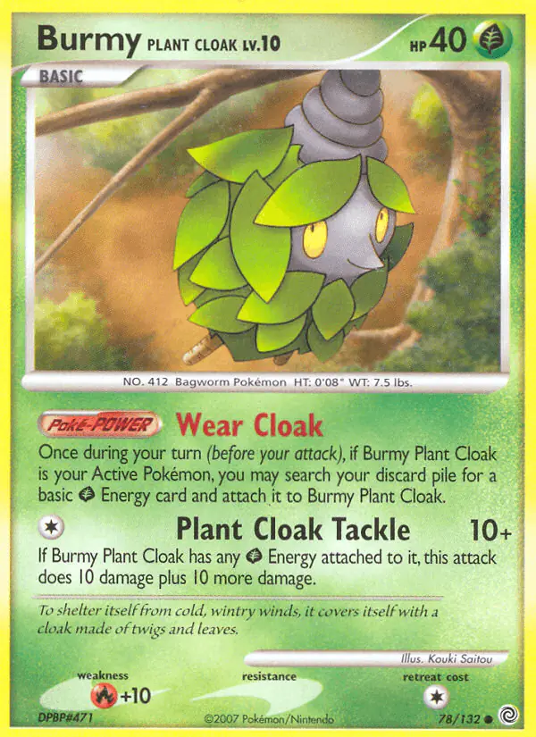 Carta Burmy Plant Cloak 78/132 de Secret Wonders