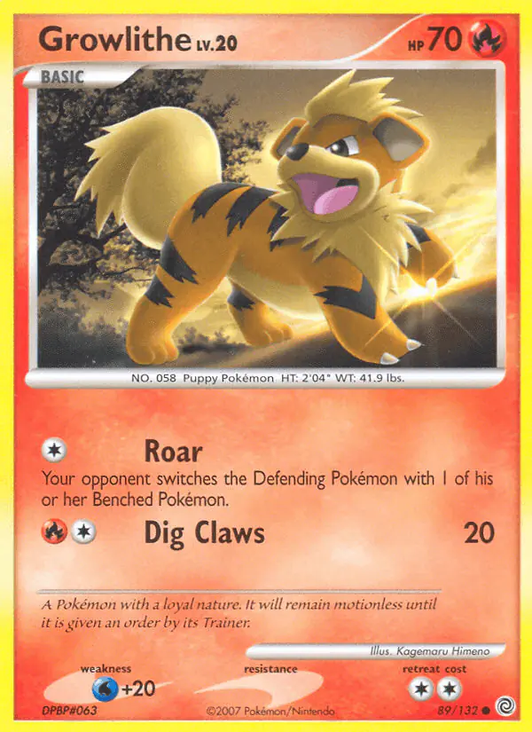 Carta Growlithe 89/132 de Secret Wonders