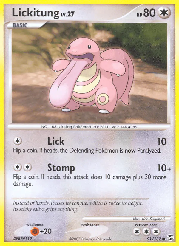 Carta Lickitung 91/132 de Secret Wonders