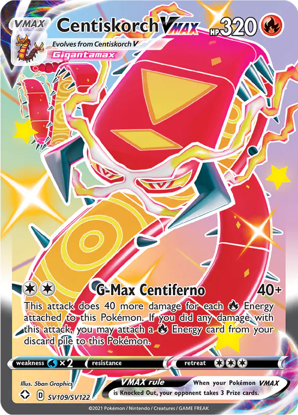 Carta Centiskorch VMAX SV109 de Shining Fates Shiny Vault