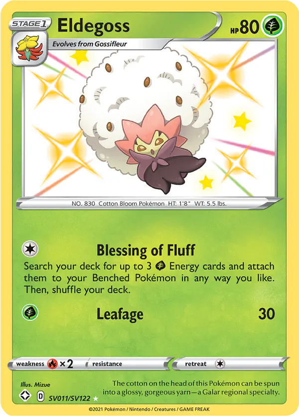 Carta Eldegoss SV011 de Shining Fates Shiny Vault