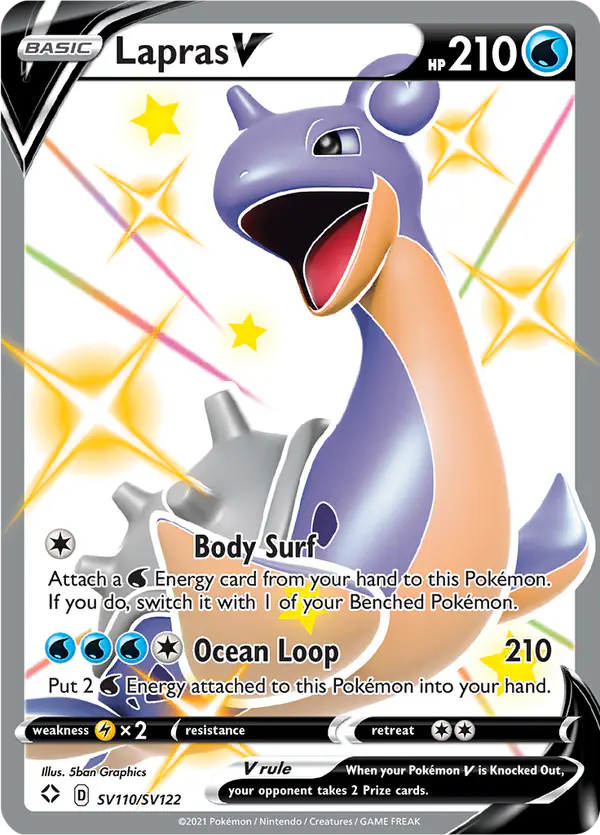 Carta Lapras V SV110 de Shining Fates Shiny Vault