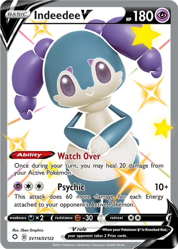 Carta Indeedee V SV114 de Shining Fates Shiny Vault
