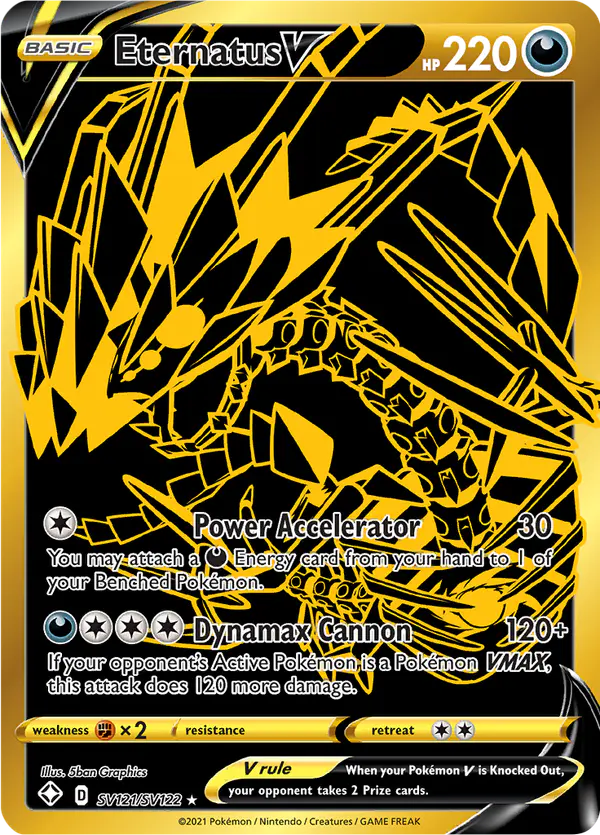 Carta Eternatus V SV121 de Shining Fates Shiny Vault