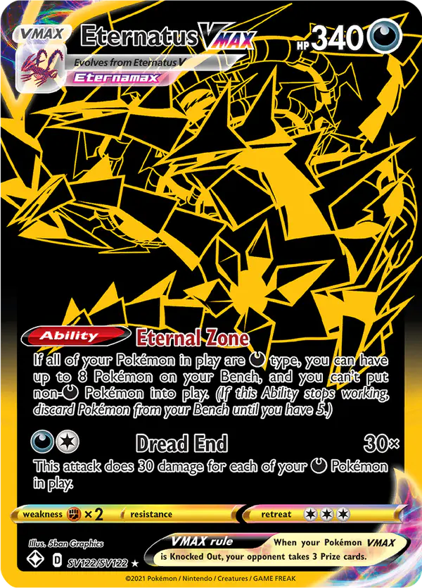 Carta Eternatus VMAX SV122 de Shining Fates Shiny Vault