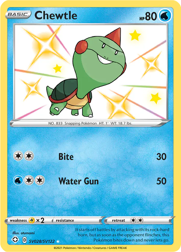 Carta Chewtle SV028 de Shining Fates Shiny Vault