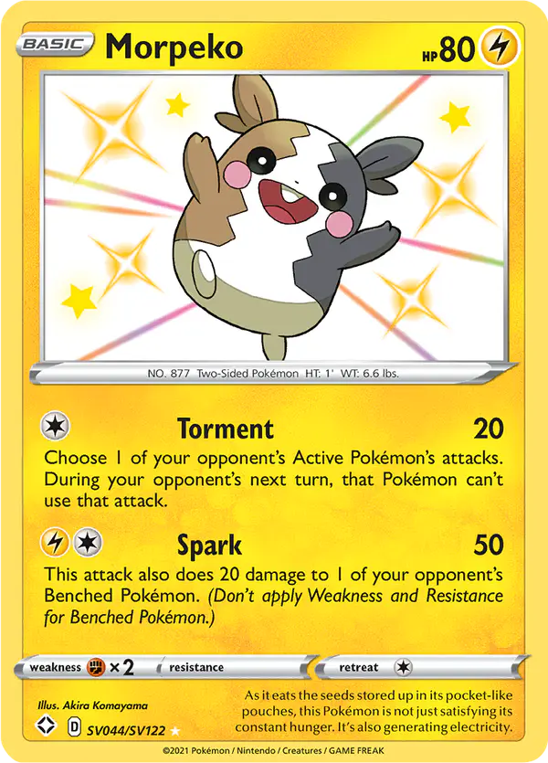 Carta Morpeko SV044 de Shining Fates Shiny Vault