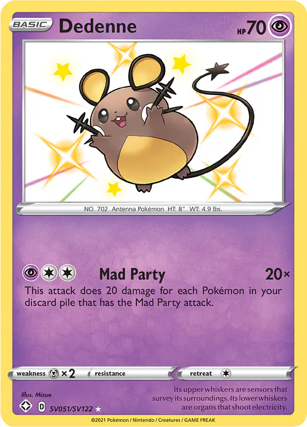 Carta Dedenne SV051 de Shining Fates Shiny Vault