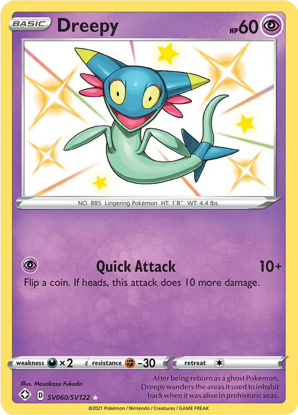 Carta Dreepy SV060 de Shining Fates Shiny Vault