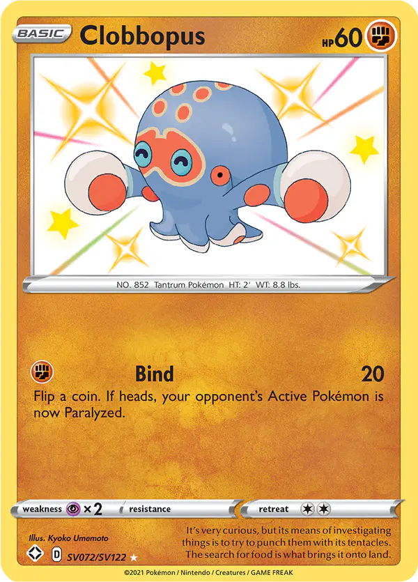 Carta Clobbopus SV072 de Shining Fates Shiny Vault