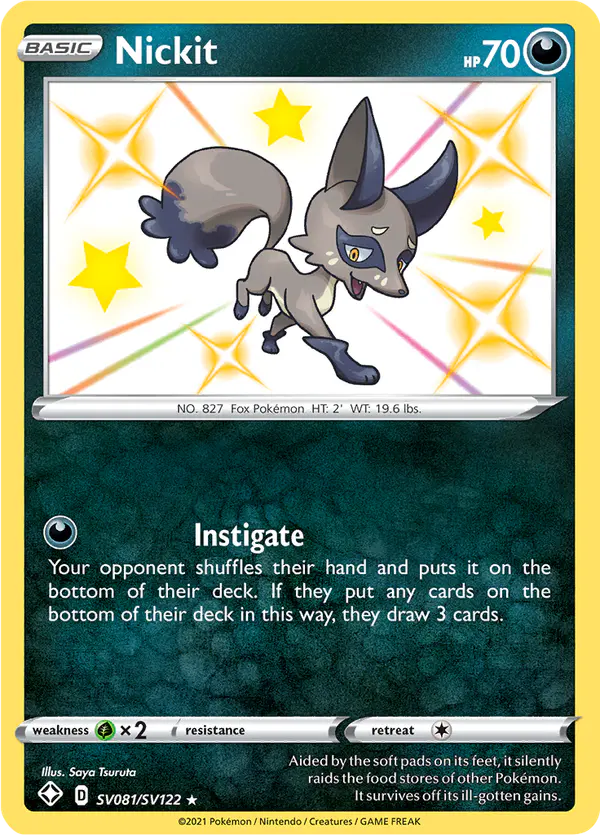 Carta Nickit SV081 de Shining Fates Shiny Vault