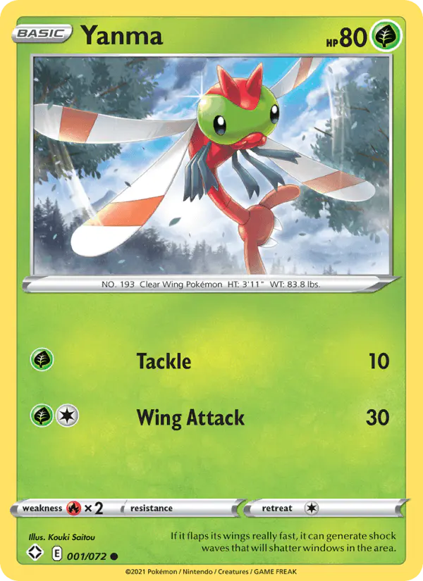 Carta Yanma 001/072 de Shining Fates