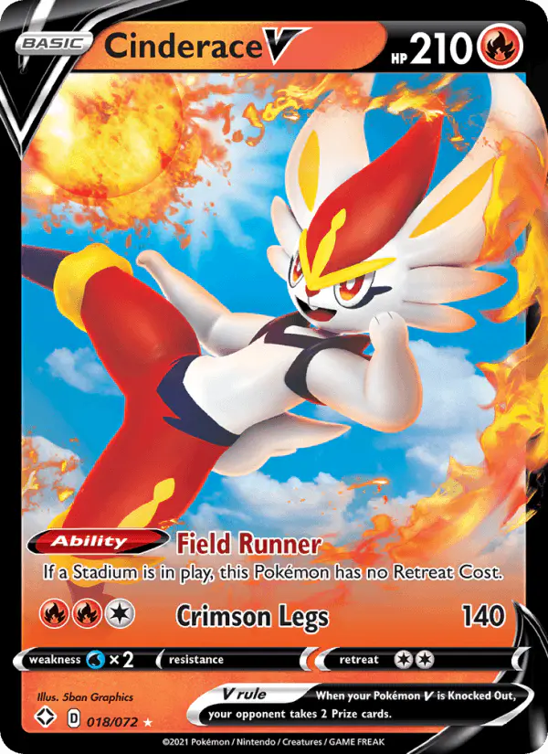Carta Cinderace V 018/072 de Shining Fates