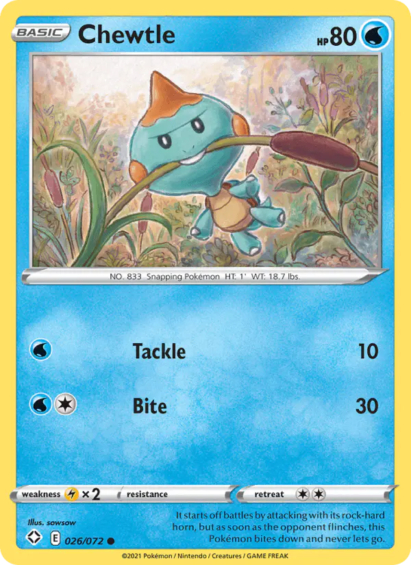 Carta Chewtle 026/072 de Shining Fates