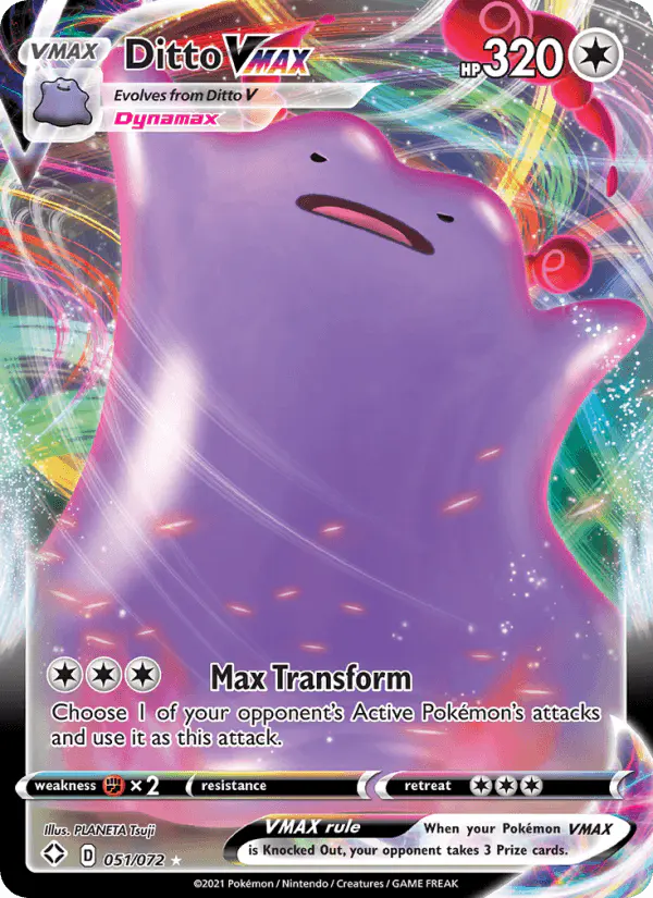 Carta Ditto VMAX 051/072 de Shining Fates