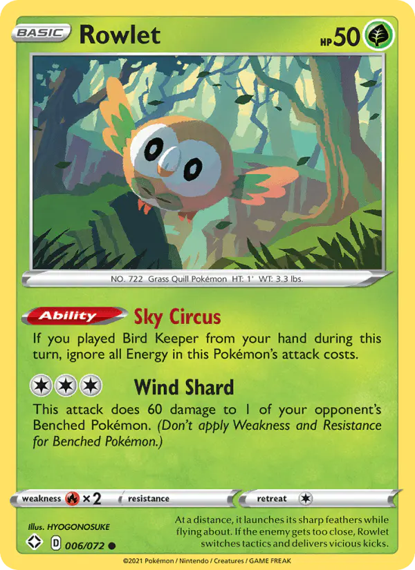 Carta Rowlet 006/072 de Shining Fates