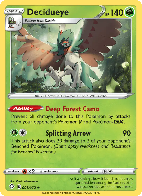 Carta Decidueye 008/072 de Shining Fates