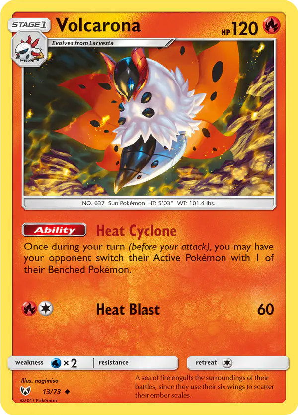 Carta Volcarona 13/73 de Shining Legends