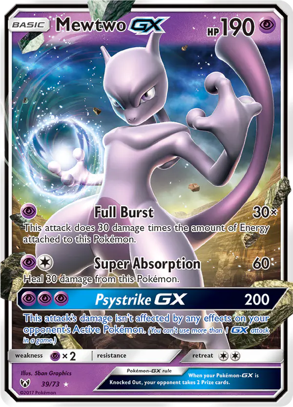 Carta Mewtwo GX 39/73 de Shining Legends