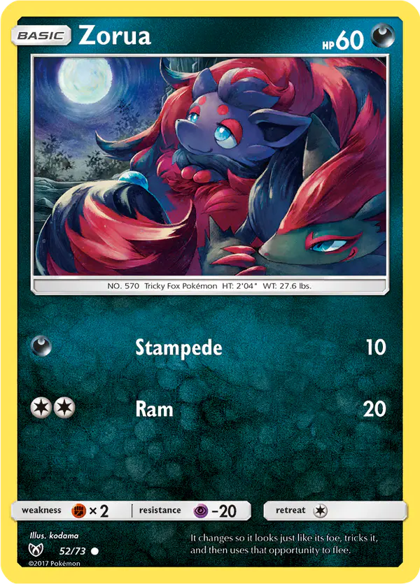 Carta Zorua 52/73 de Shining Legends