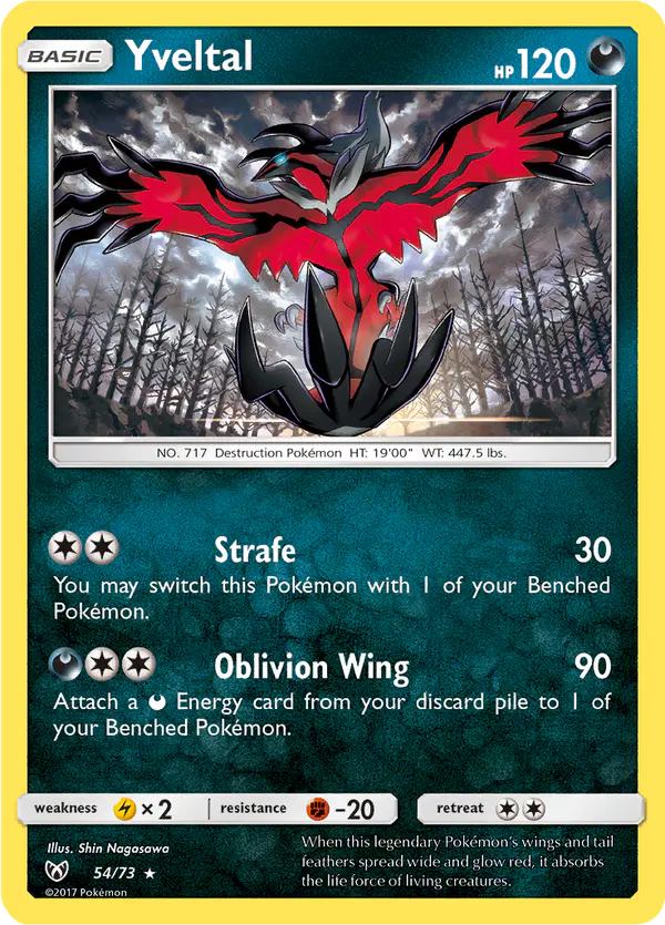 Carta Yveltal 54/73 de Shining Legends
