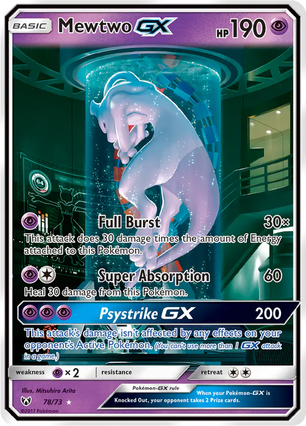 Carta Mewtwo GX 78/73 de Shining Legends