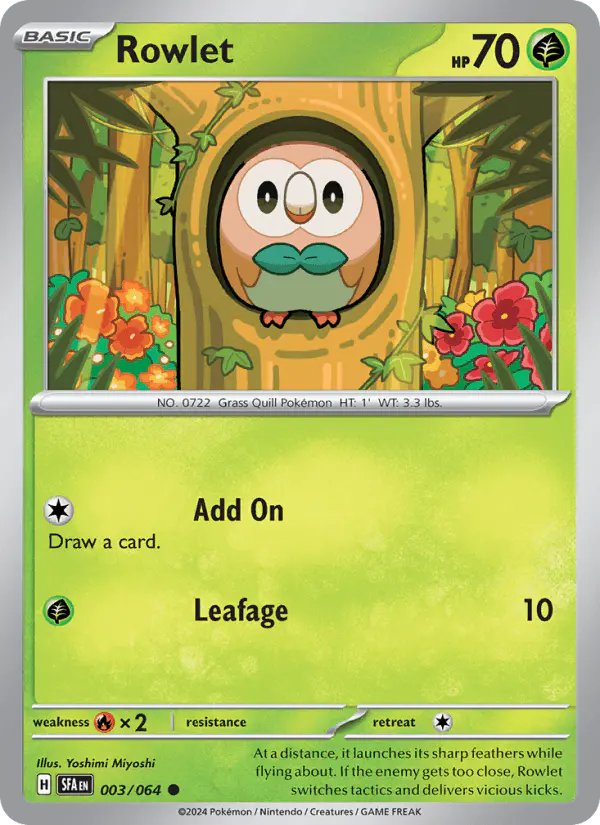 Carta Rowlet 003/064 de Shrouded Fable