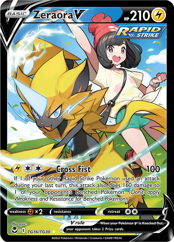 Carta Zeraora V TG16 de Silver Tempest Trainer Gallery
