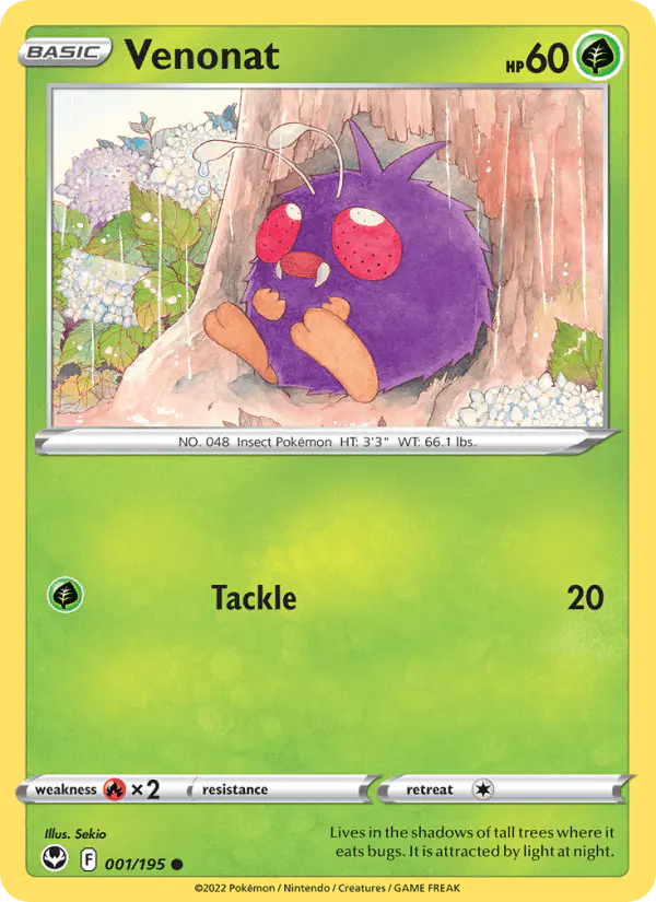Carta Venonat 001/195 de Silver Tempest